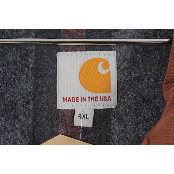 Vintage Carhartt Blanket Lined Canvas Detroit Jacket Brown 4XL Made in USA - Picture 3 of 4